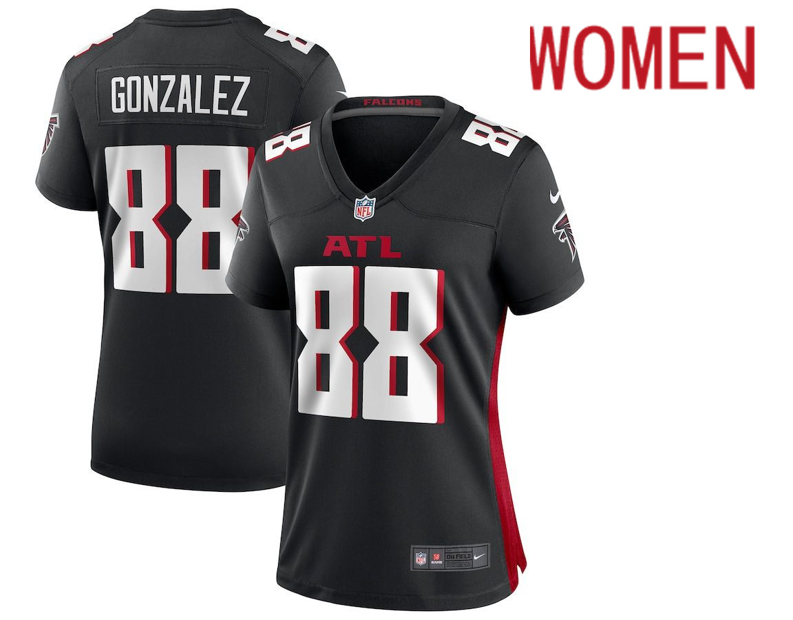 Women Atlanta Falcons 88 Tony Gonzalez Nike Black Game Retired Player NFL Jersey